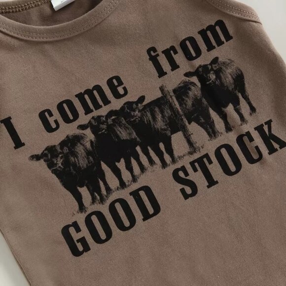 Boy's I Come From Good Stock Shorts Outfit - Picture 2 of 4